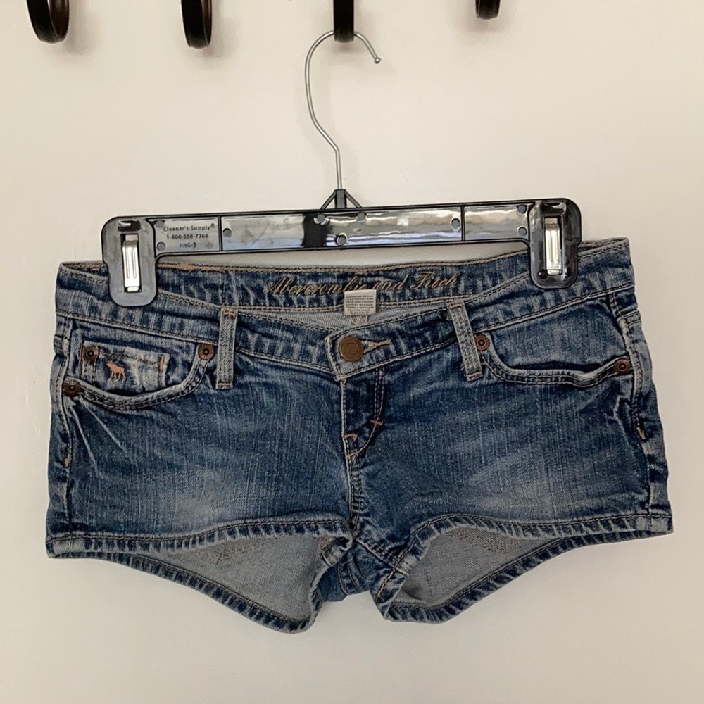 Vintage A&F ultra low rise denim shorts